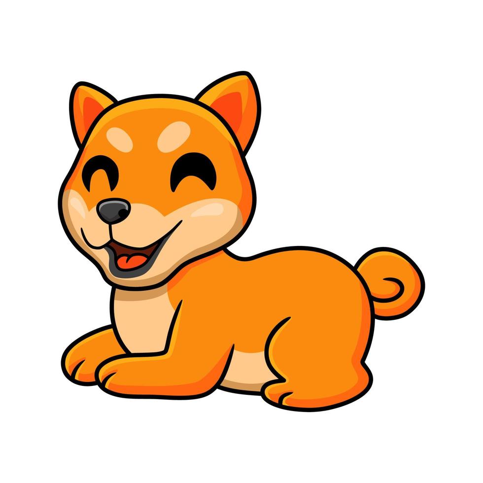 Cute shiba inu dog cartoon sitting vector