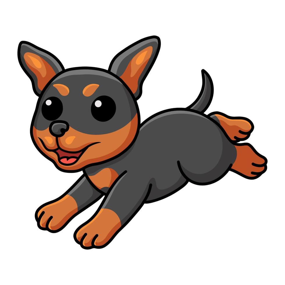 Cute Russian toy dog cartoon running vector