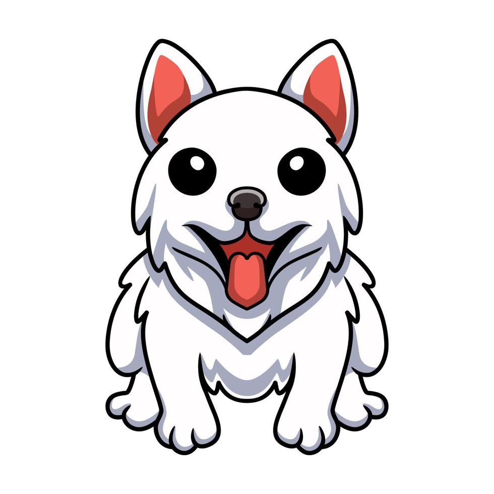 lindo perrito samoyedo de dibujos animados vector