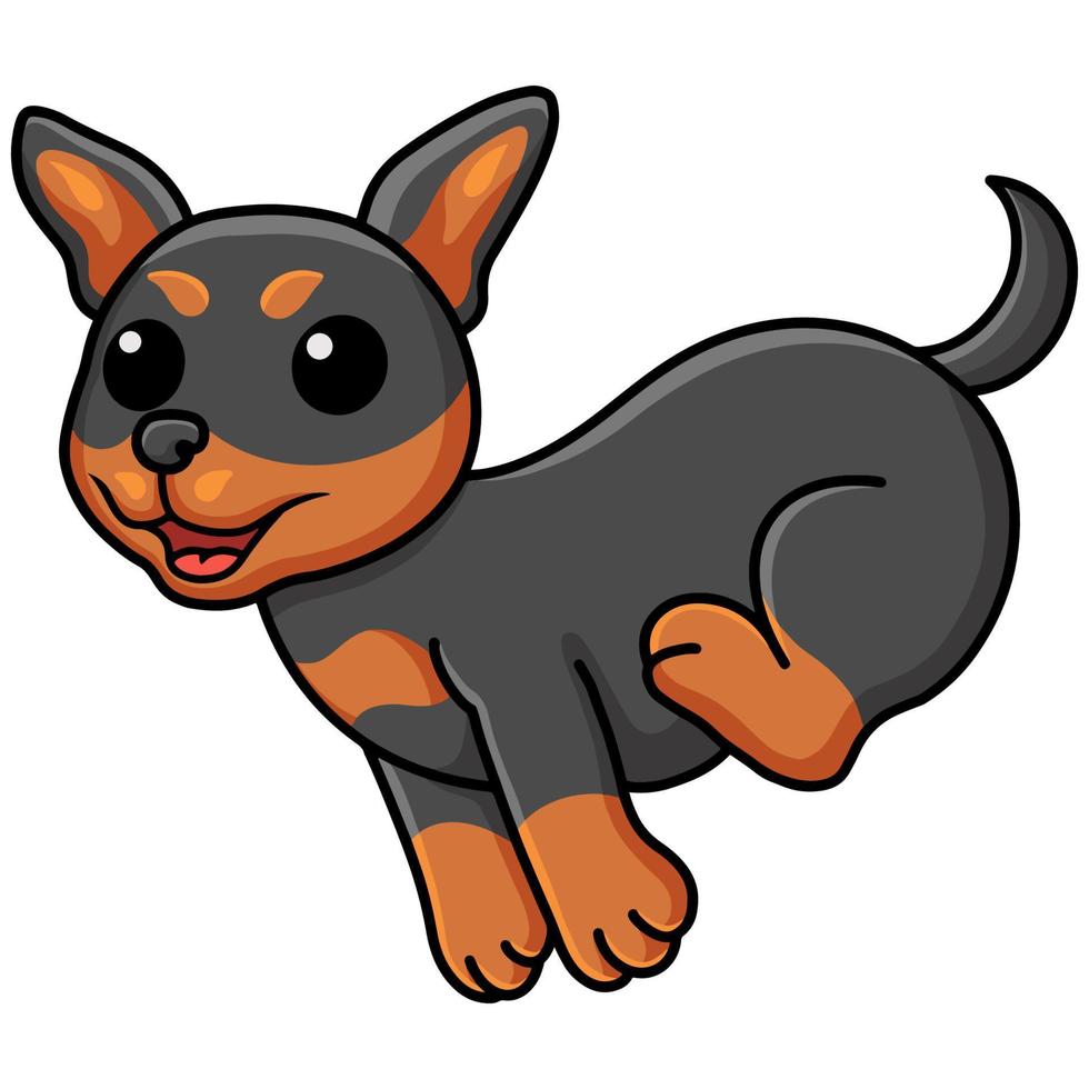 Cute Russian toy dog cartoon running vector