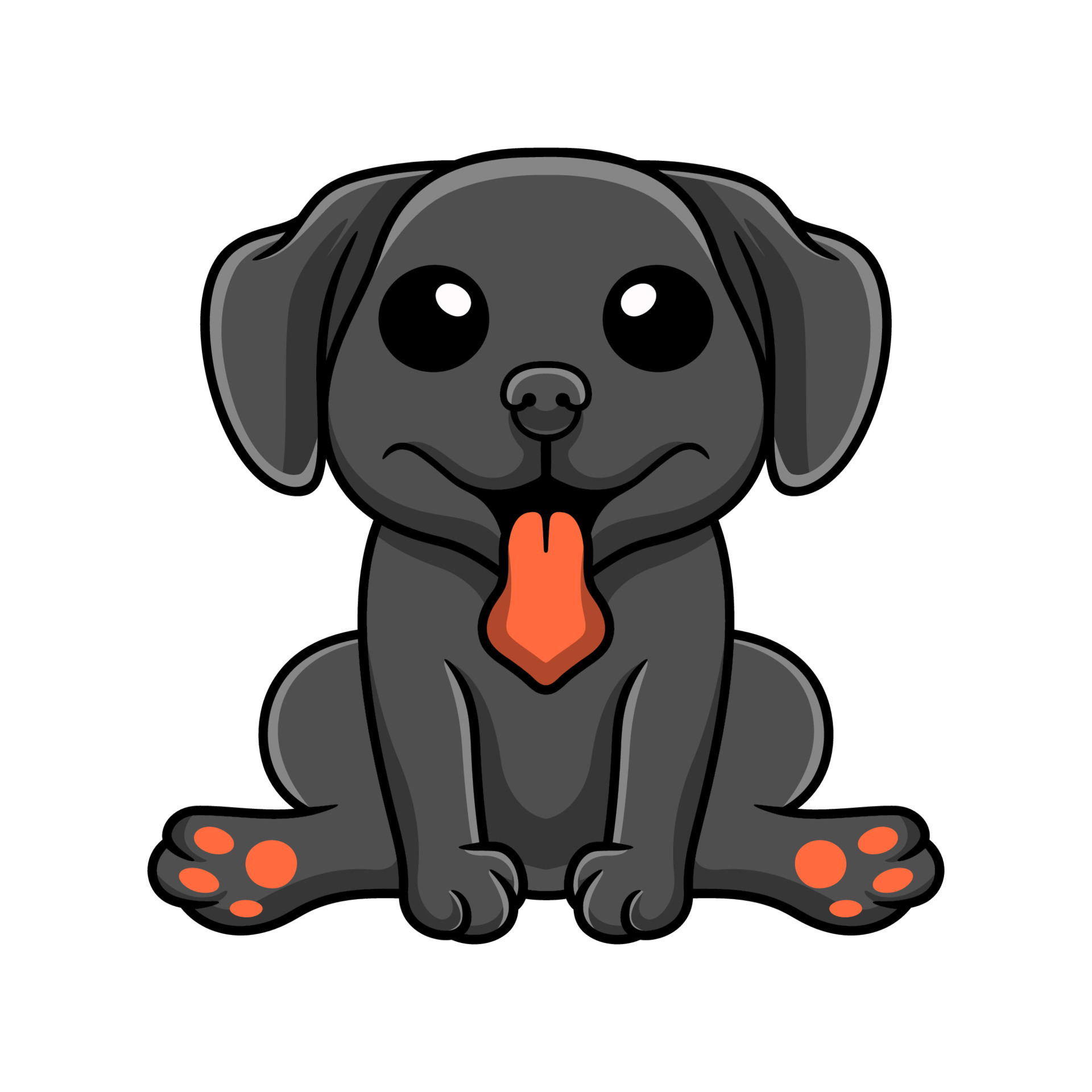 Cute black labrador dog cartoon sitting 15380771 Vector Art at Vecteezy