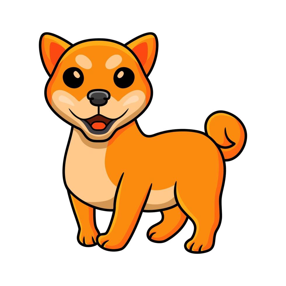 dibujos animados lindo perro shiba inu vector