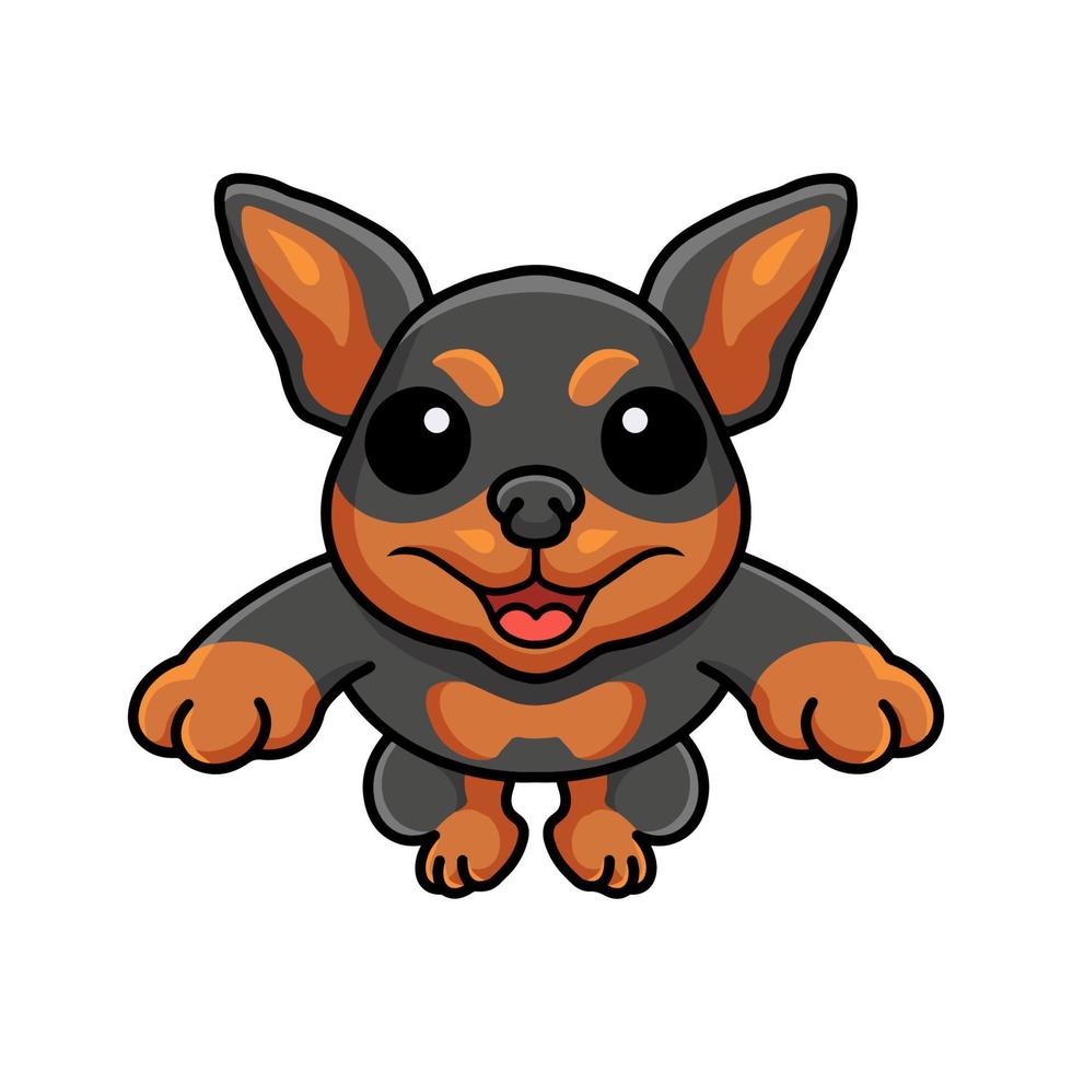 Cute dibujos animados de perro de juguete ruso saltando vector