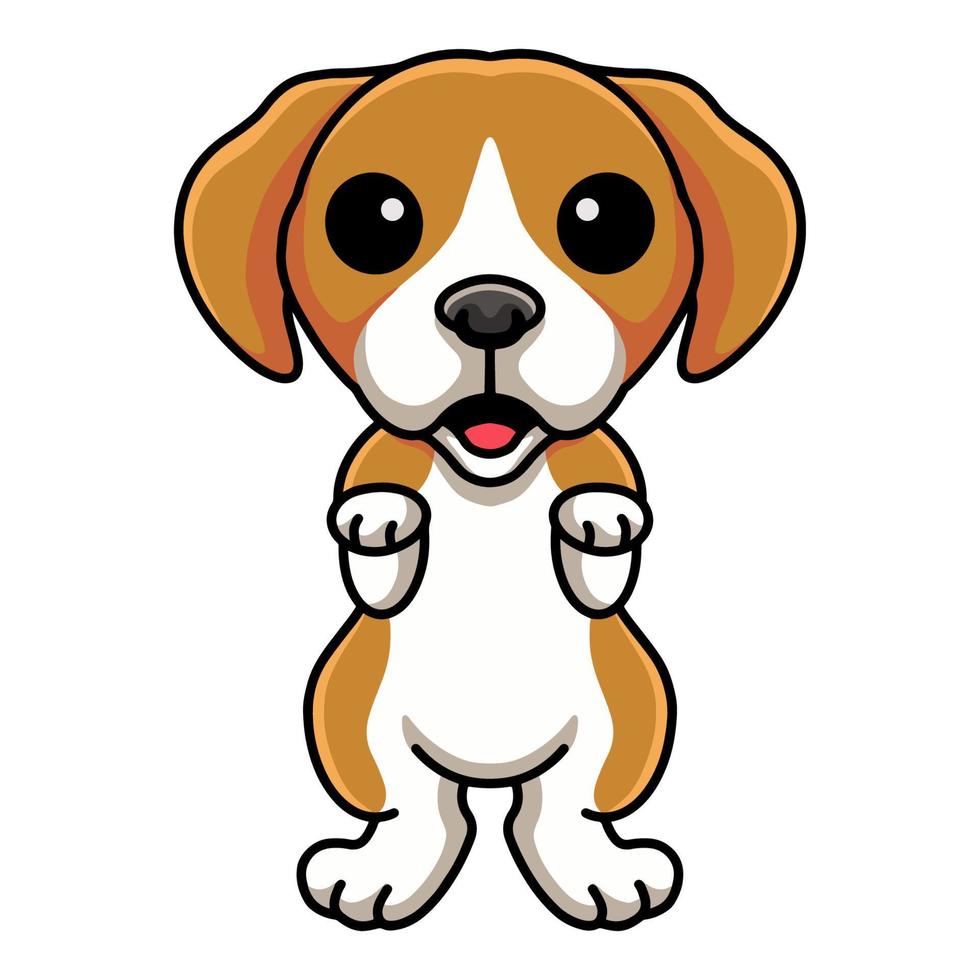 lindo pequeño perro beagle de pie de dibujos animados vector