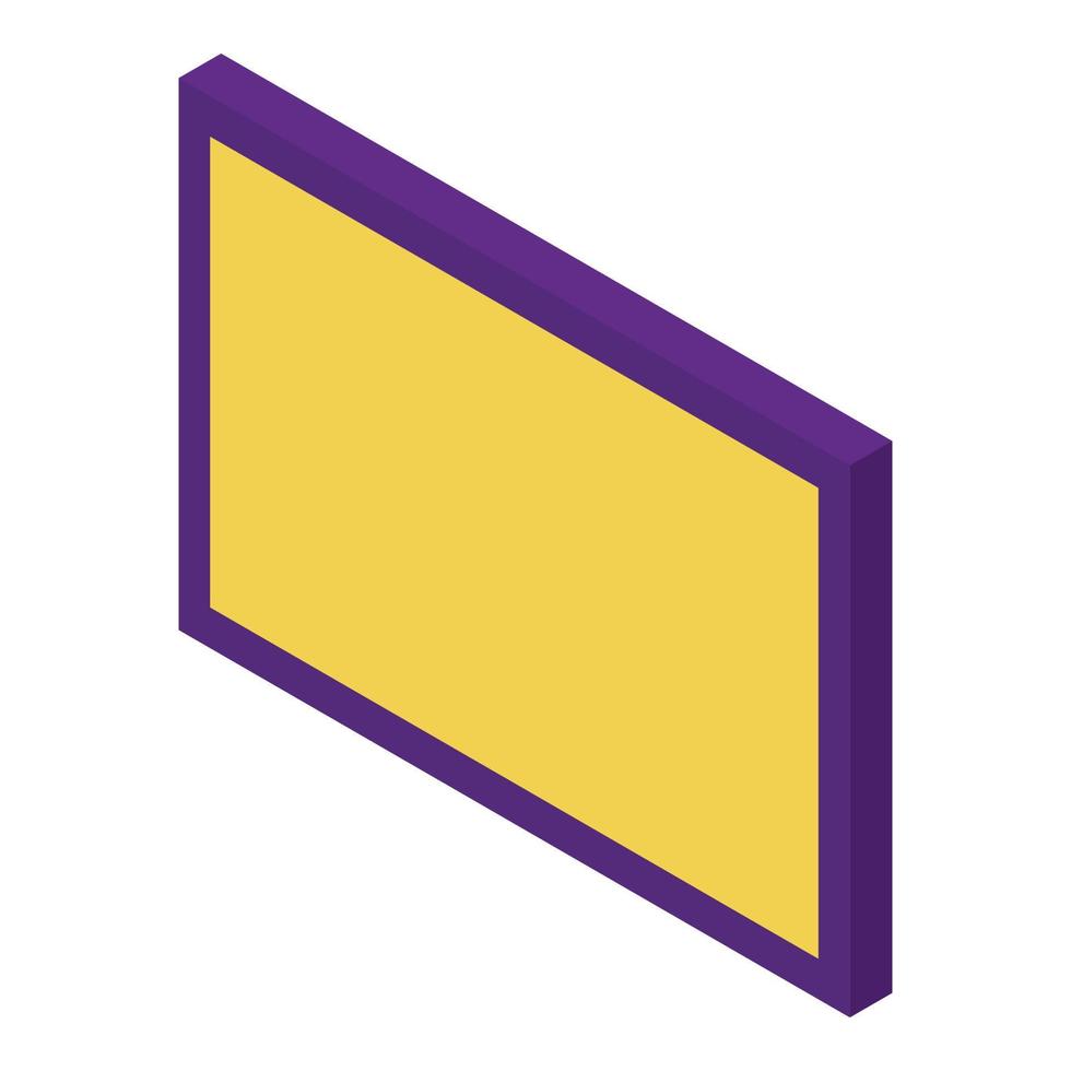 Yellow wall picture icon, isometric style vector