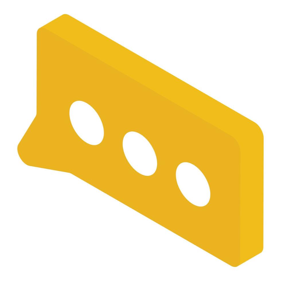 Chat bubble icon, isometric style vector