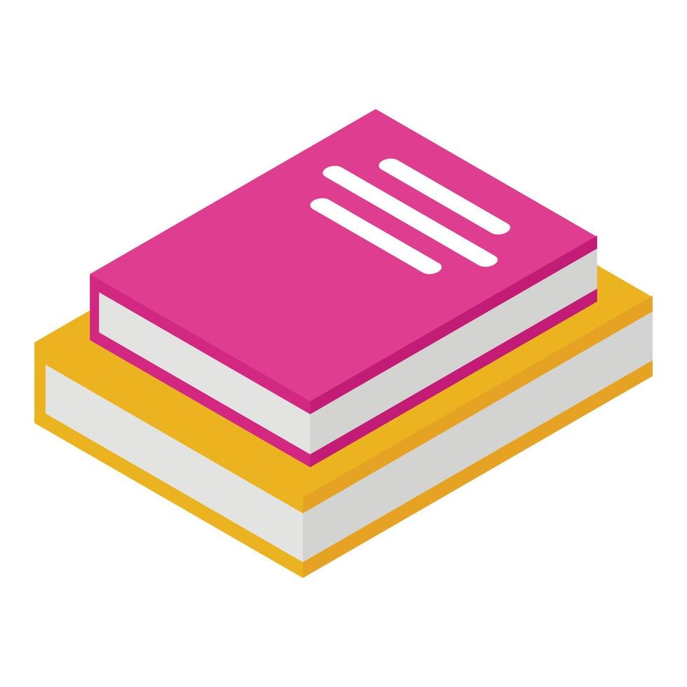 Book stack icon, isometric style vector