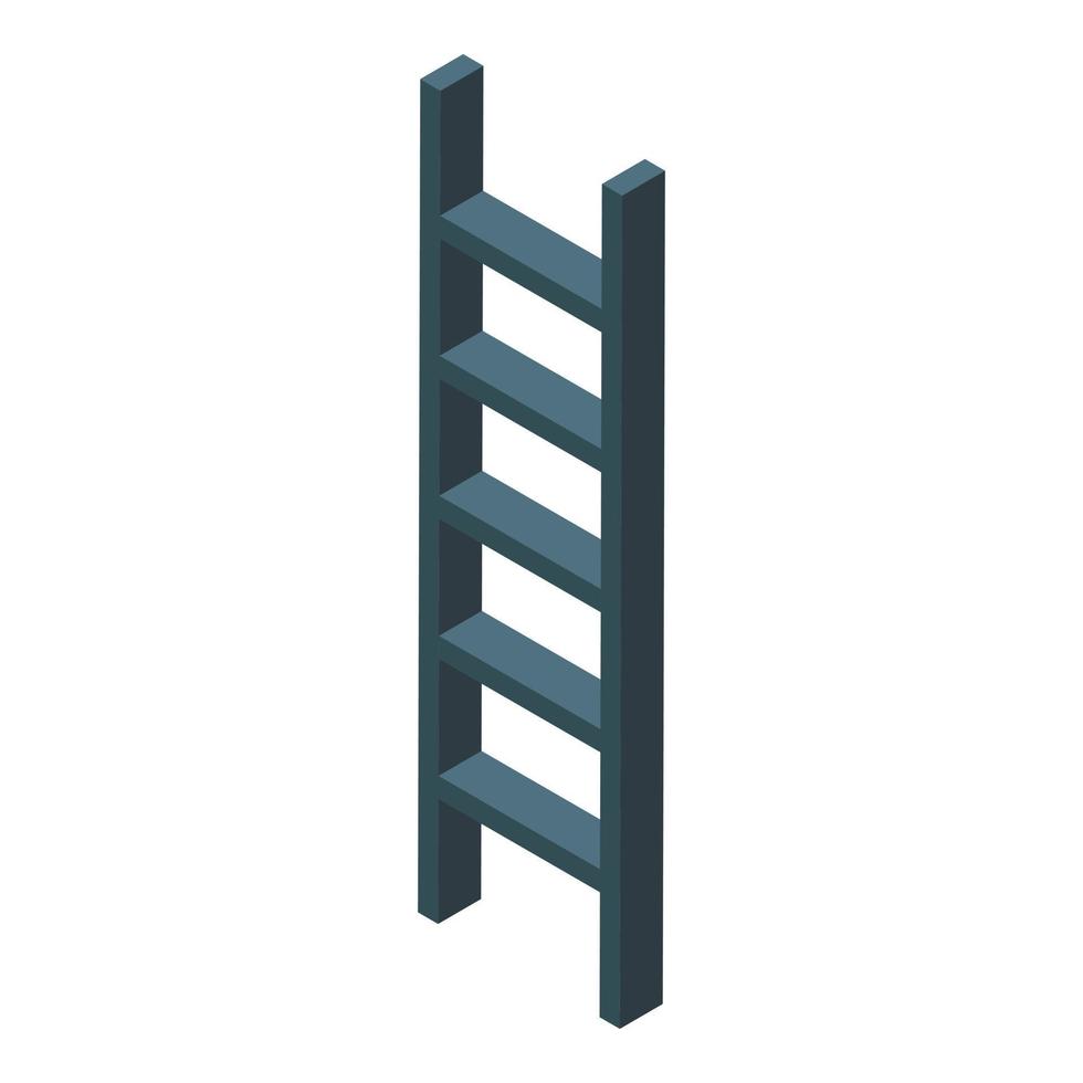 Wood ladder icon, isometric style vector