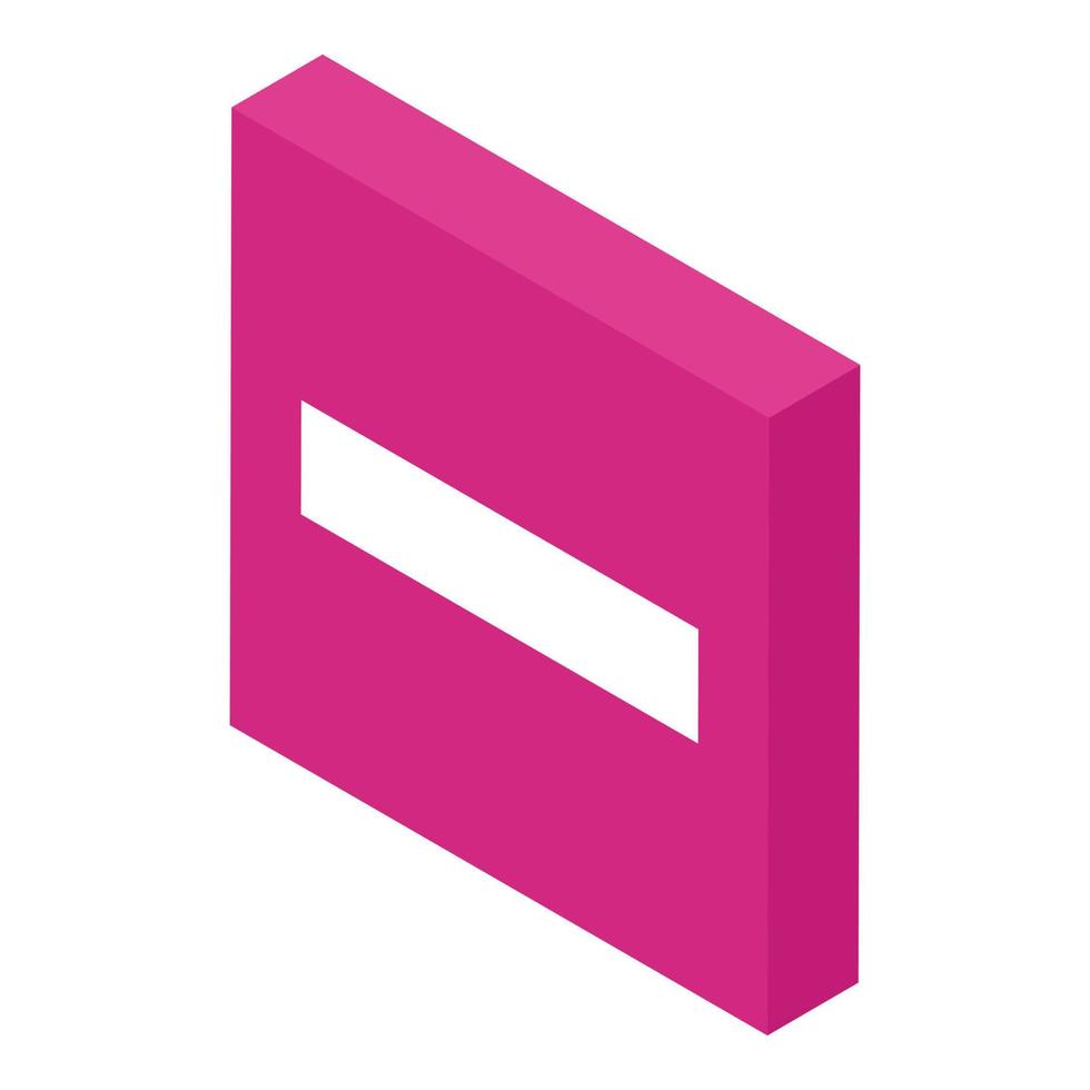 Minus operation icon, isometric style vector
