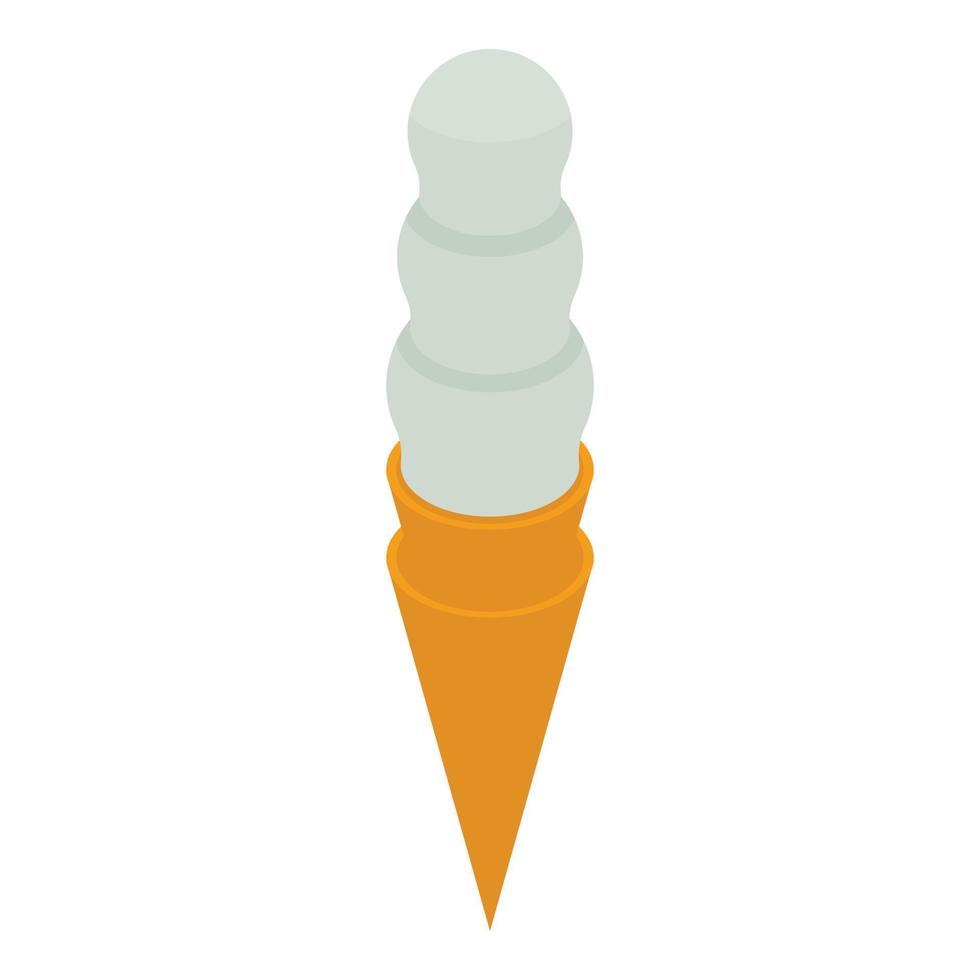 Milk cream ice cream icon, isometric style vector