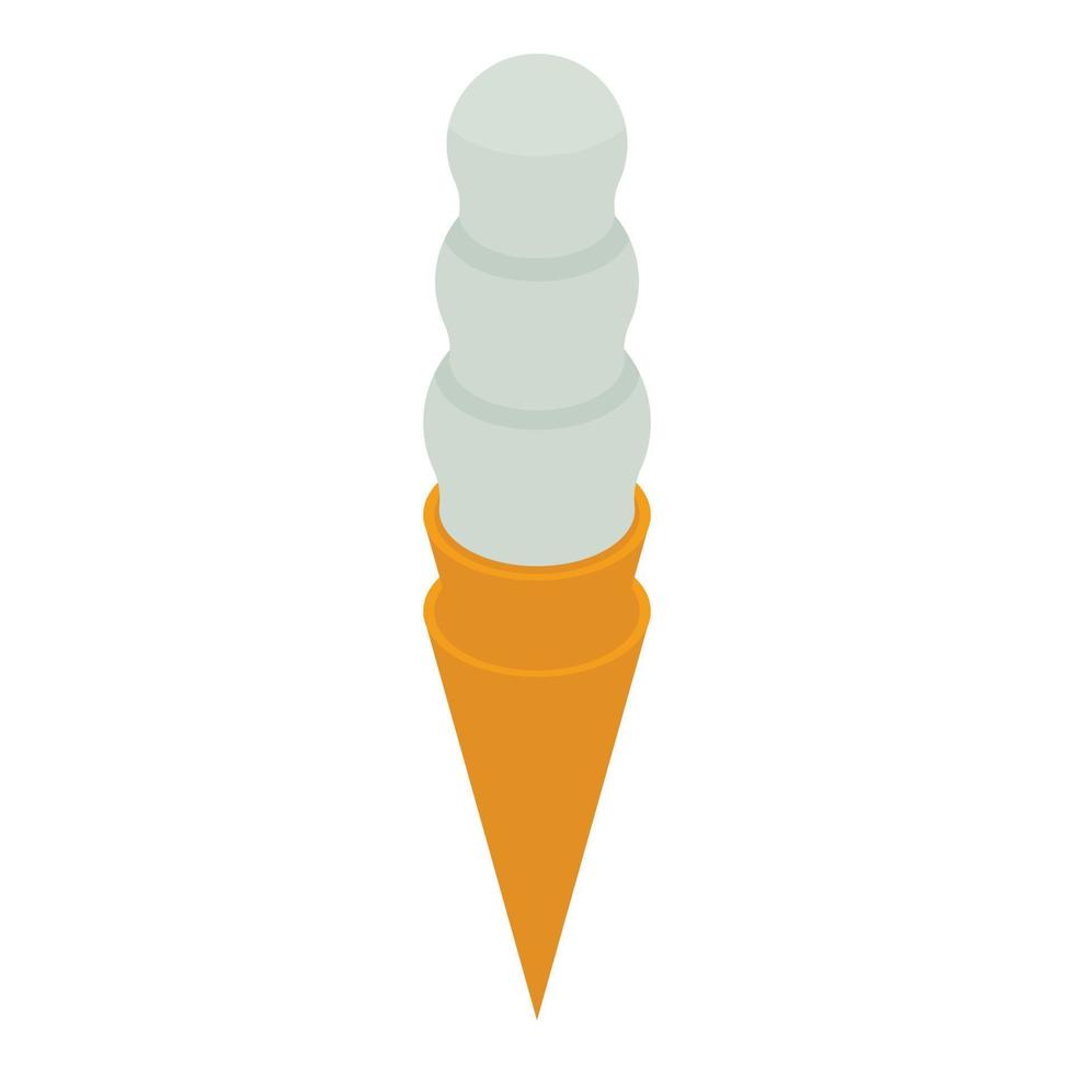 icono de helado de crema de leche, estilo isométrico vector