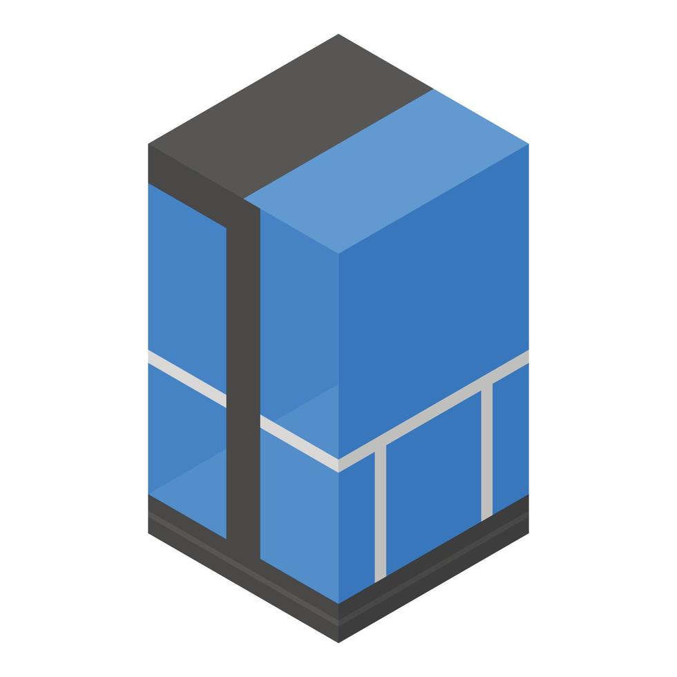 Blue elevator icon, isometric style vector