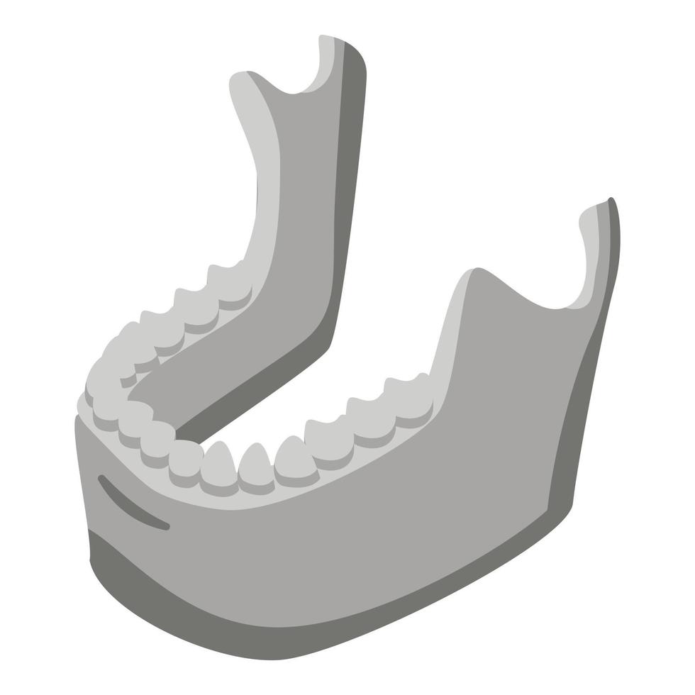 Human mandible icon, isometric style vector