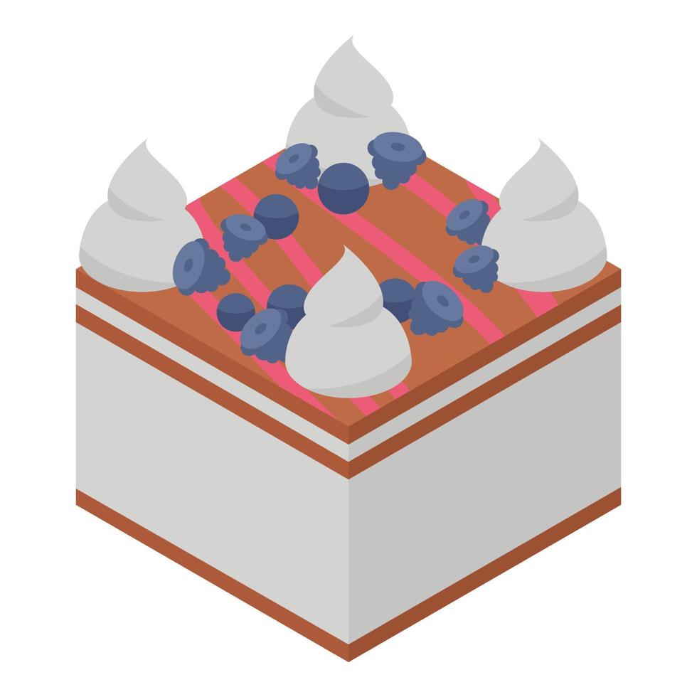 Cream cake icon, isometric style vector