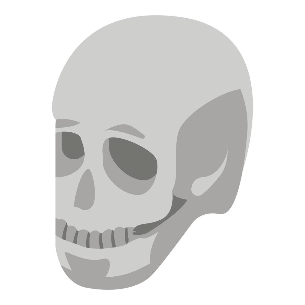 Human skull icon, isometric style vector