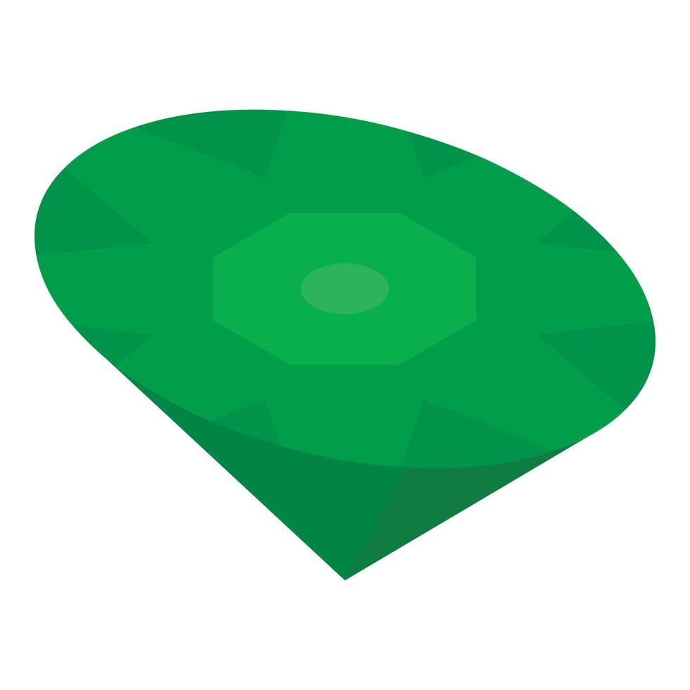 icono de piedra verde esmeralda, estilo isométrico vector