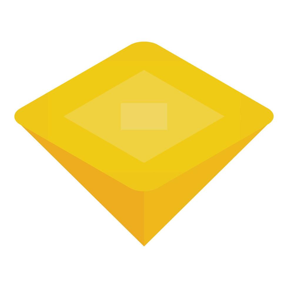 Yellow gemstone icon, isometric style vector