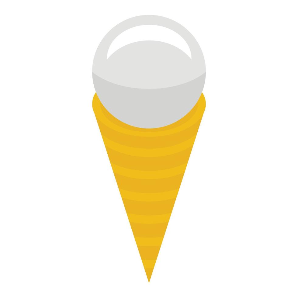 Ice cream cone icon, isometric style vector