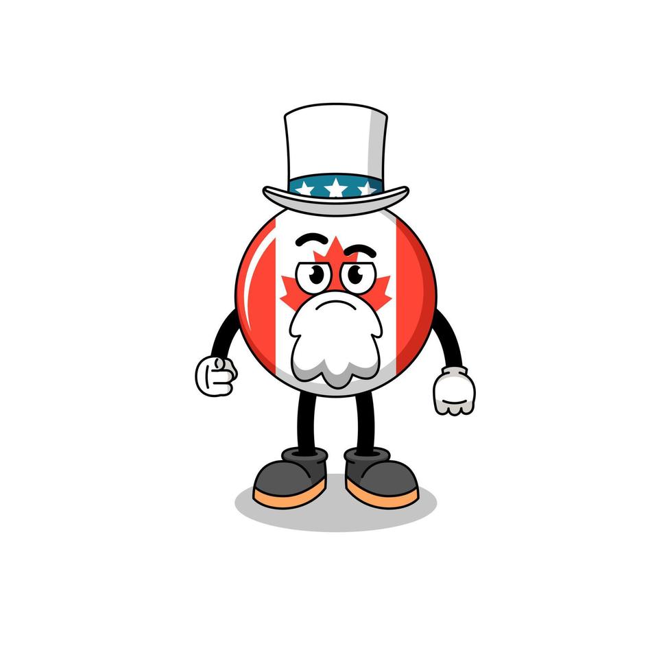 Illustration of canada flag cartoon with i want you gesture vector
