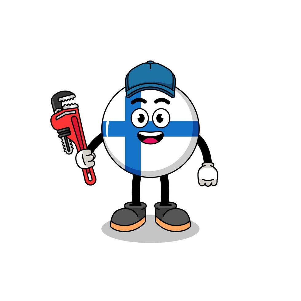 finland illustration cartoon as a plumber vector