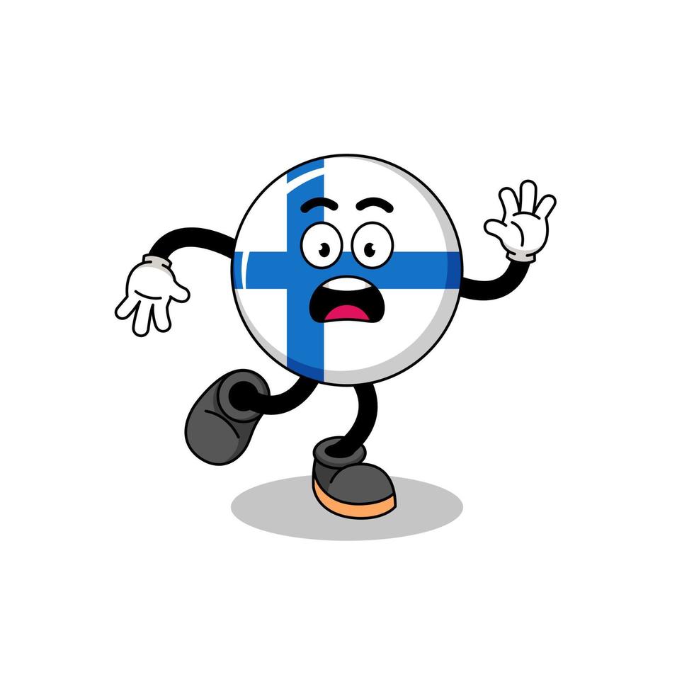 slipping finland mascot illustration vector