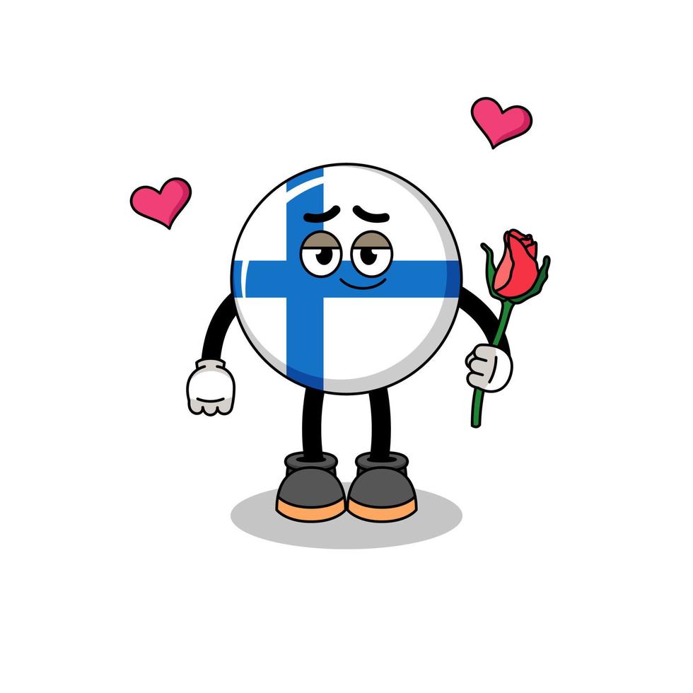 finland mascot falling in love vector