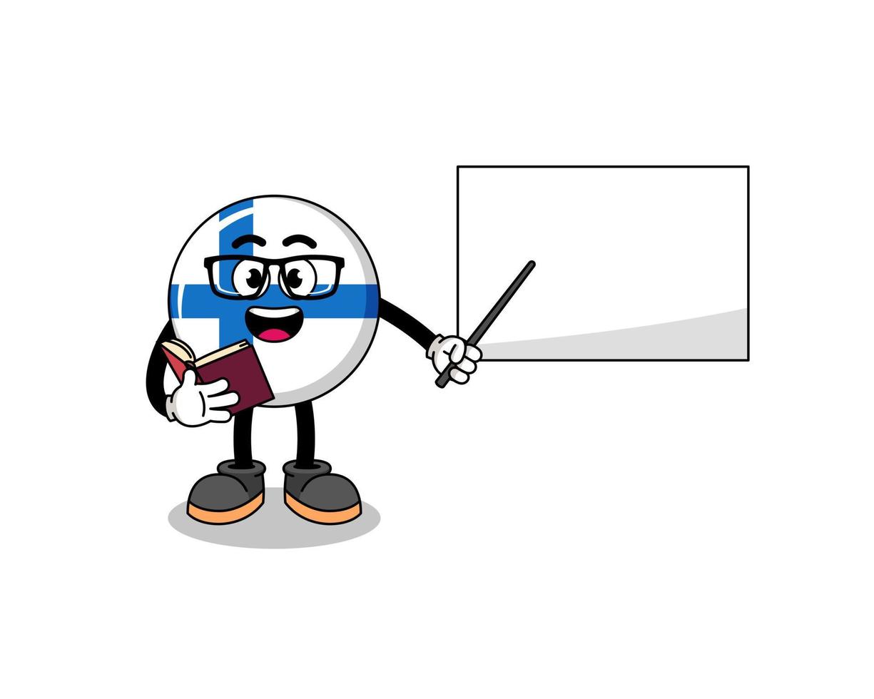 Mascot cartoon of finland teacher vector