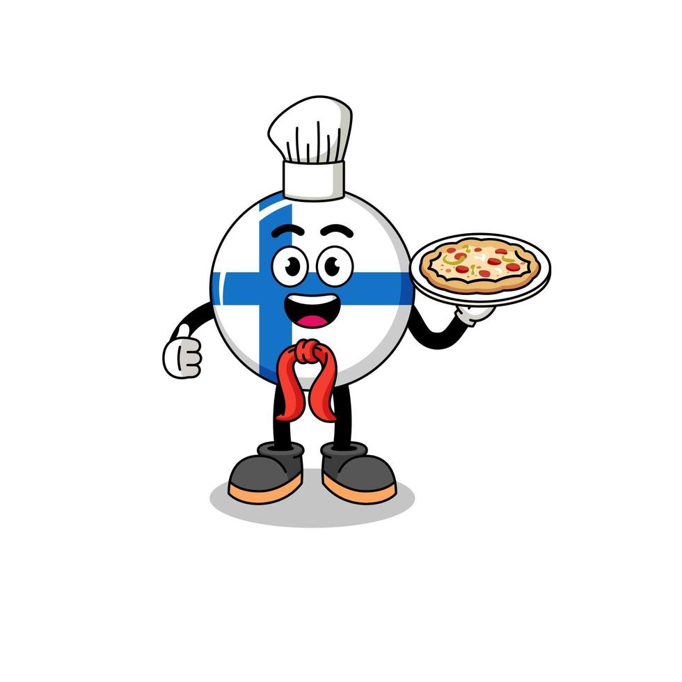 Illustration of finland as an italian chef vector