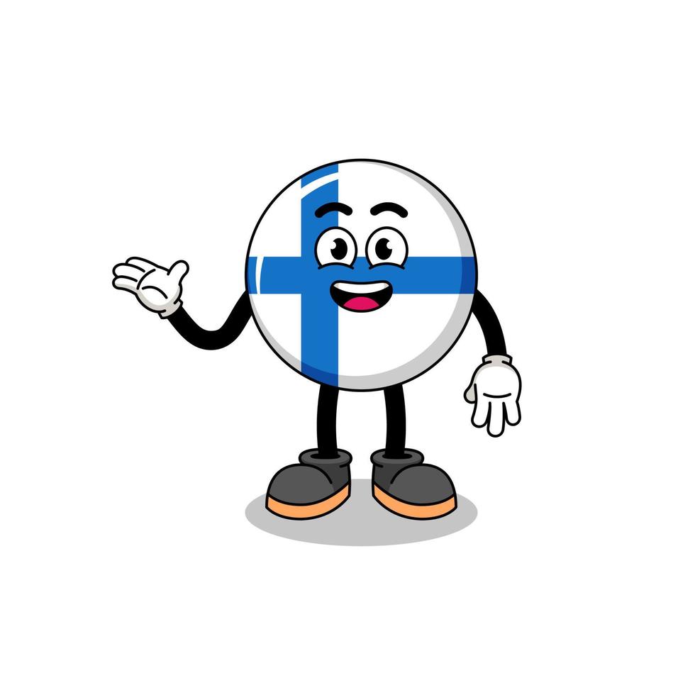 finland cartoon with welcome pose vector