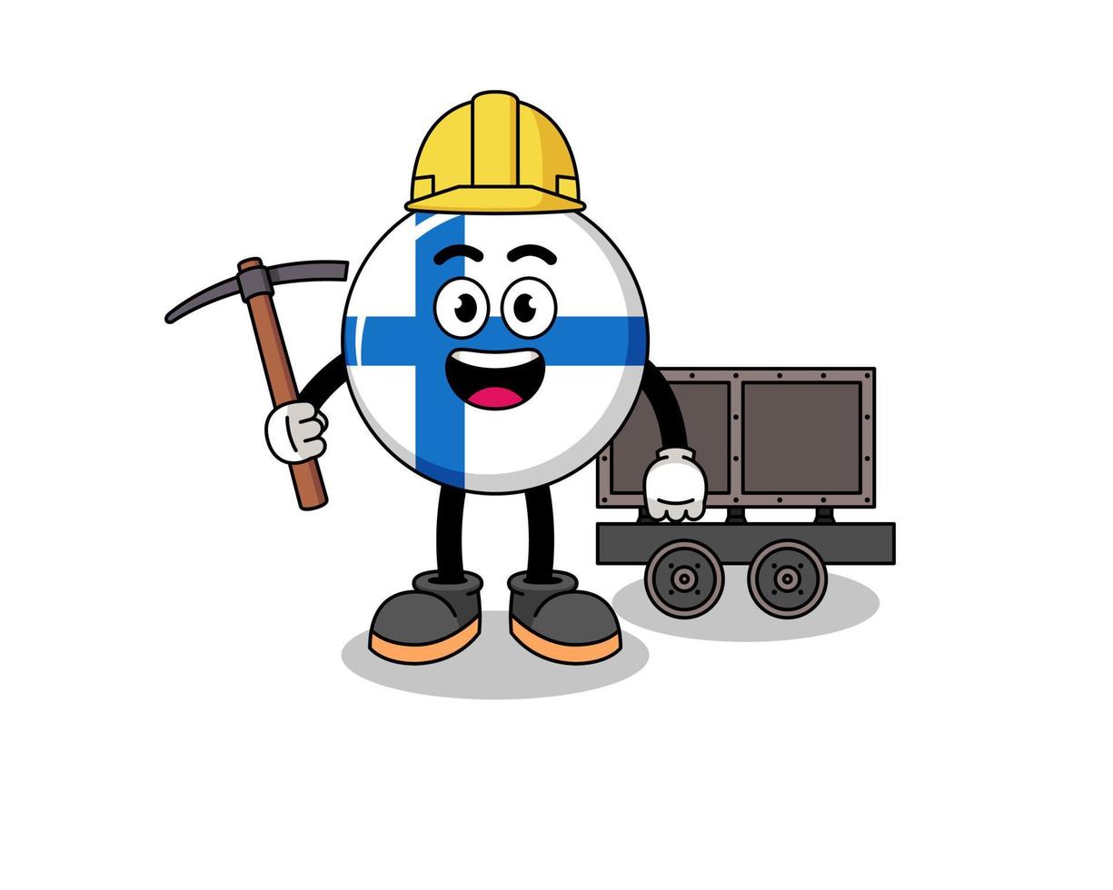 Mascot Illustration of finland miner vector