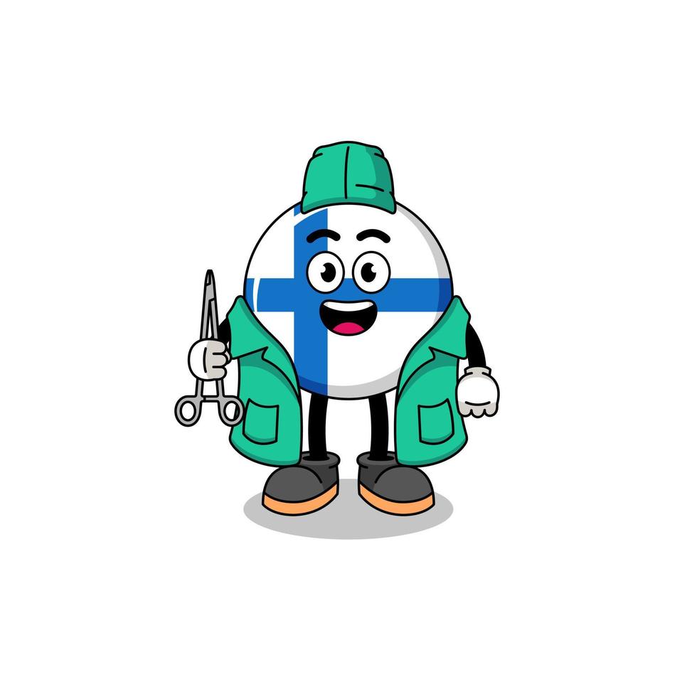 Illustration of finland mascot as a surgeon vector