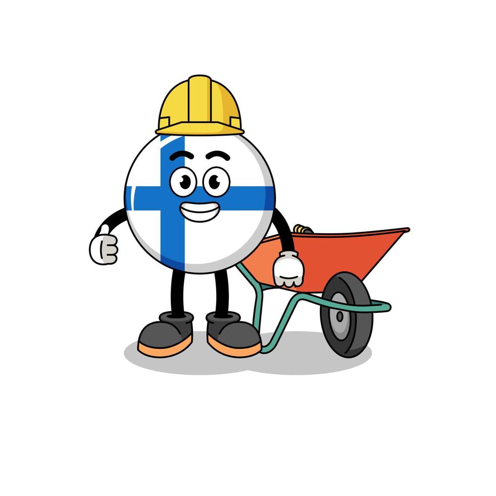 finland cartoon as a contractor vector