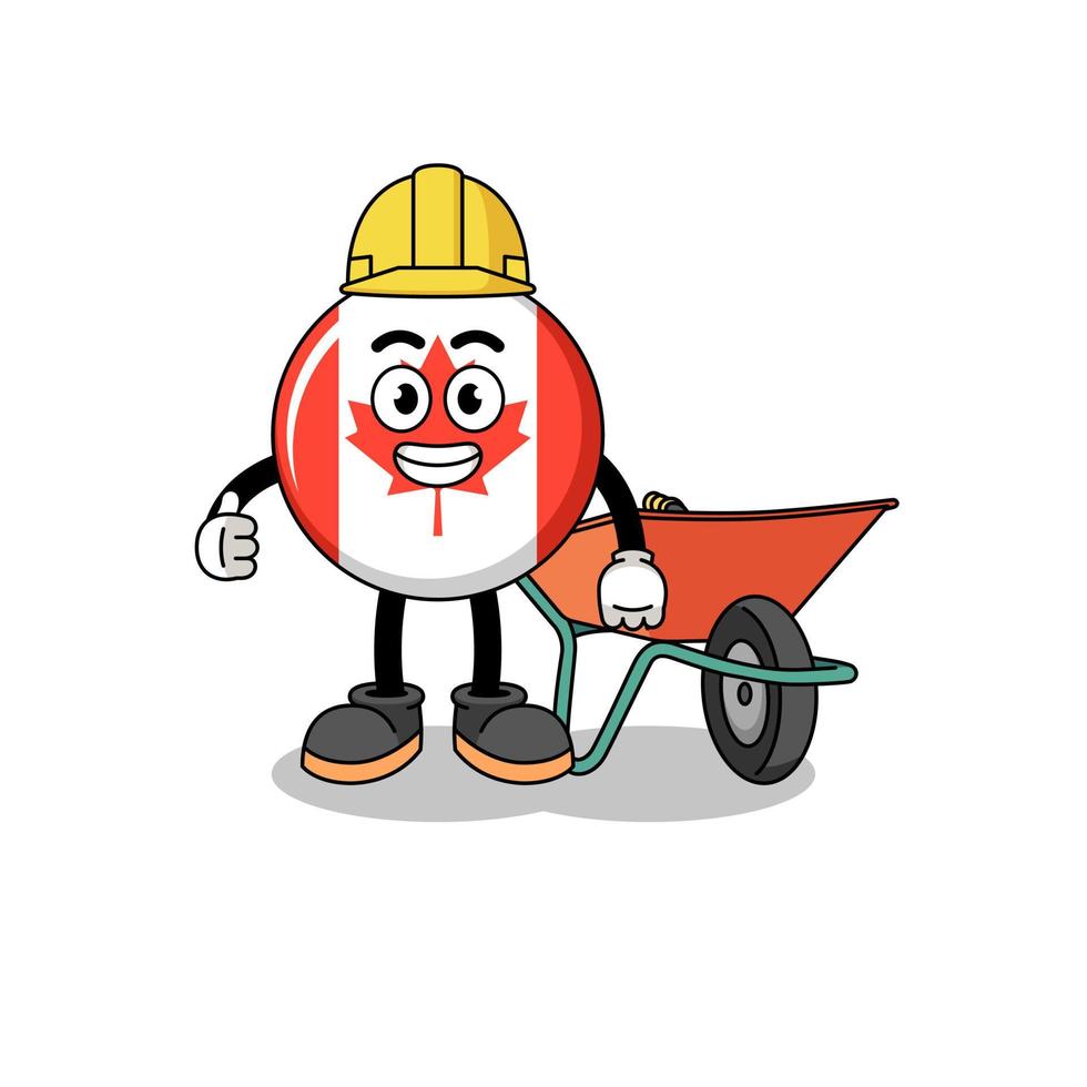 canada flag cartoon as a contractor vector