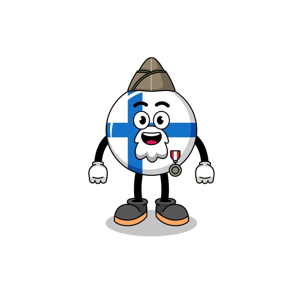 Character cartoon of finland as a veteran vector