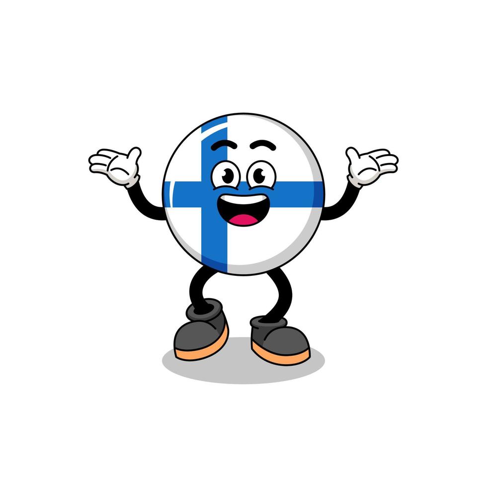 finland cartoon searching with happy gesture vector