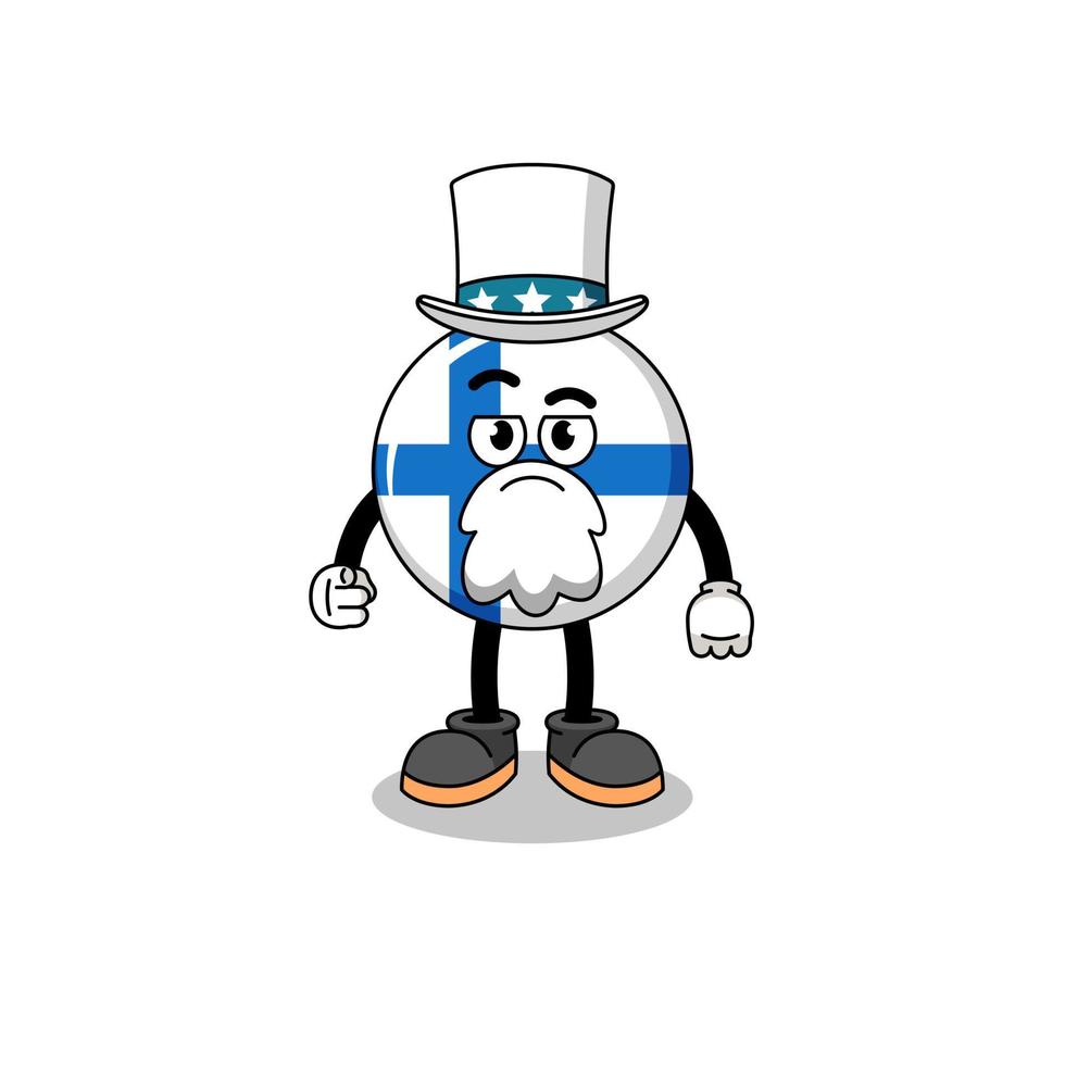 Illustration of finland cartoon with i want you gesture vector