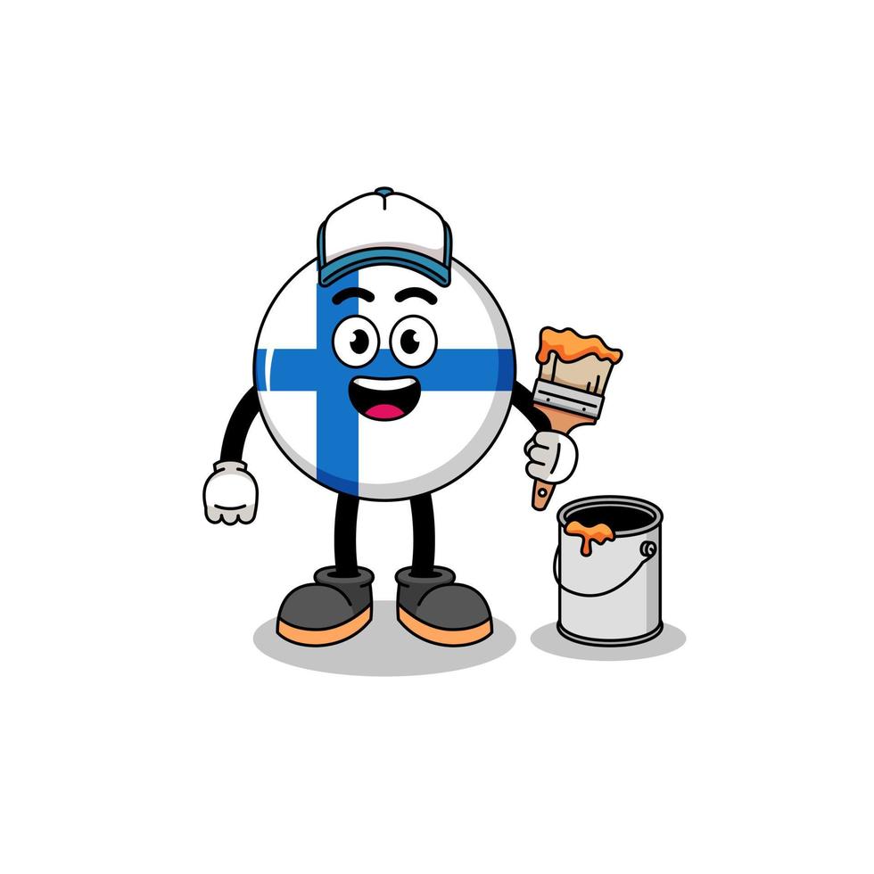 Character mascot of finland as a painter vector