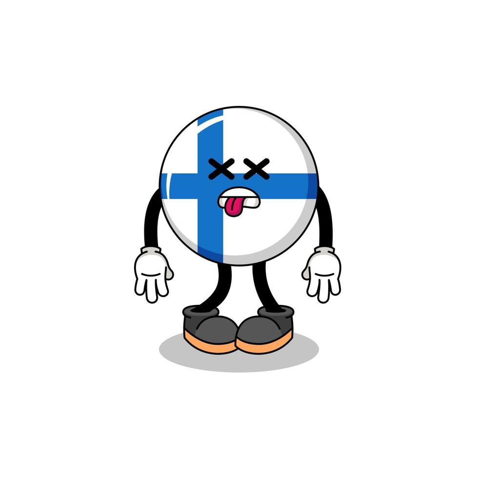 finland mascot illustration is dead vector