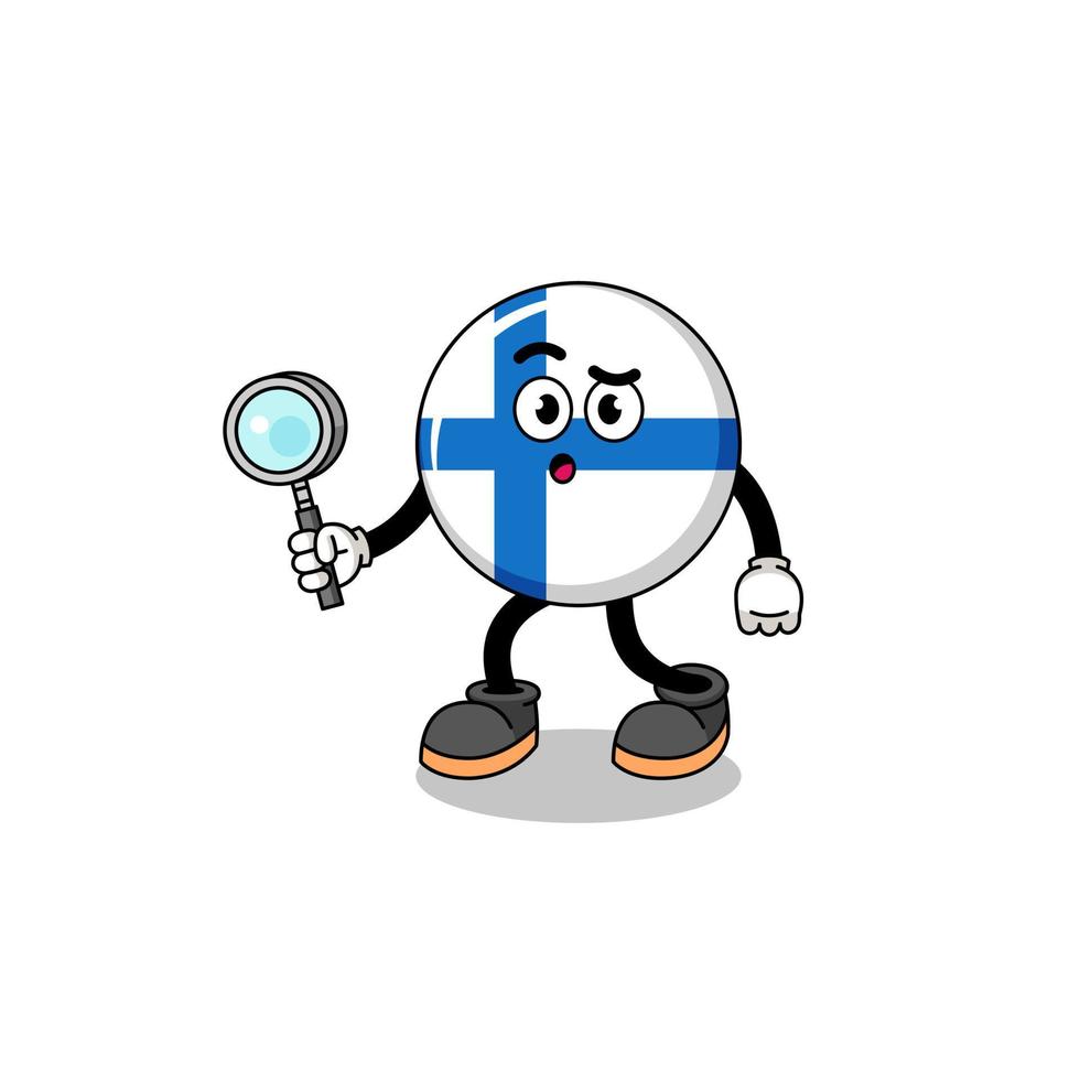 Mascot of finland searching vector