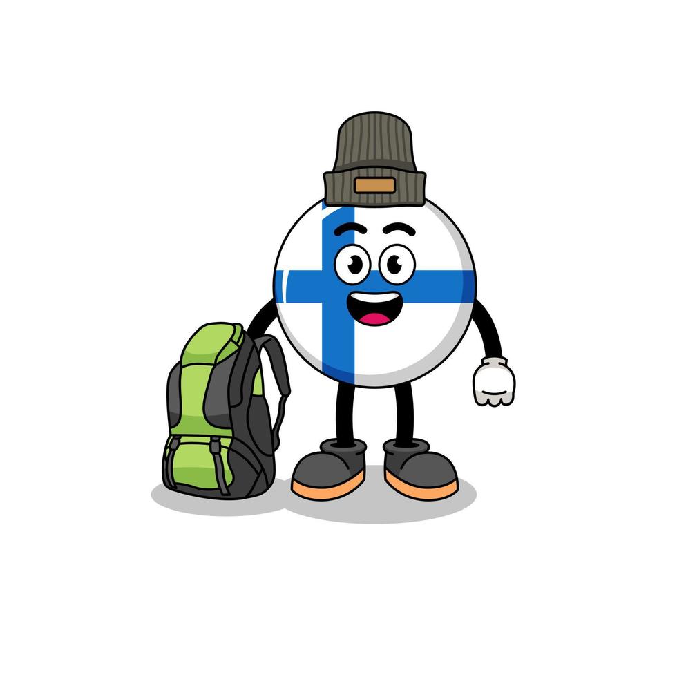 Illustration of finland mascot as a hiker vector