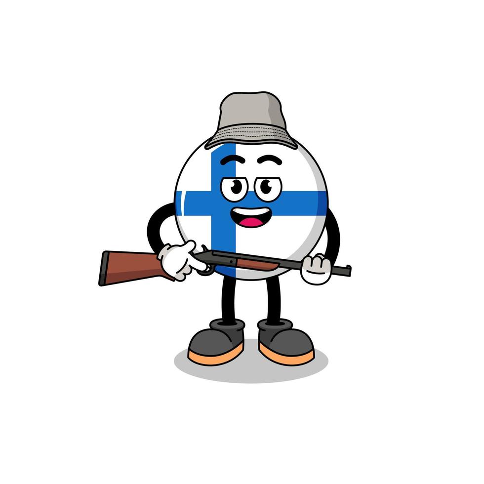 Cartoon Illustration of finland hunter vector