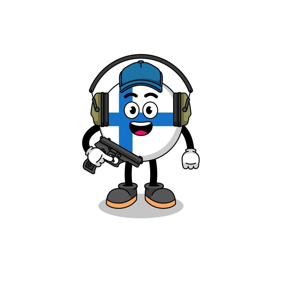 Character mascot of finland doing shooting range vector