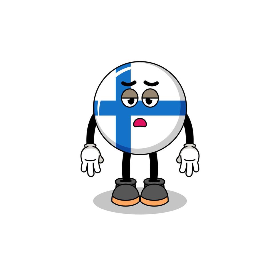 finland cartoon with fatigue gesture vector