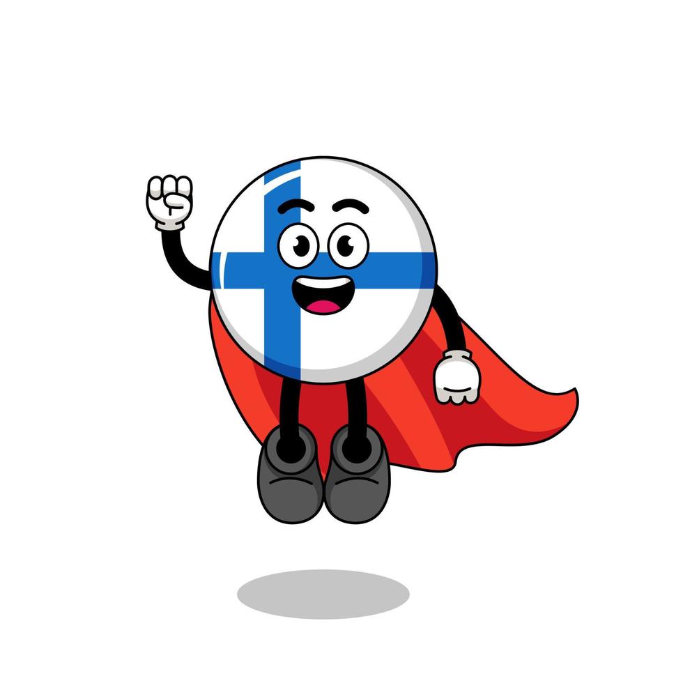 dibujos animados de finlandia con superhéroe volador vector