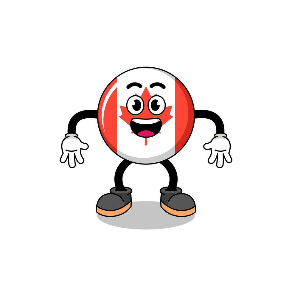 canada flag cartoon with surprised gesture vector