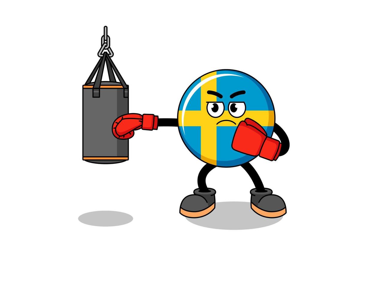 Illustration of sweden flag boxer vector