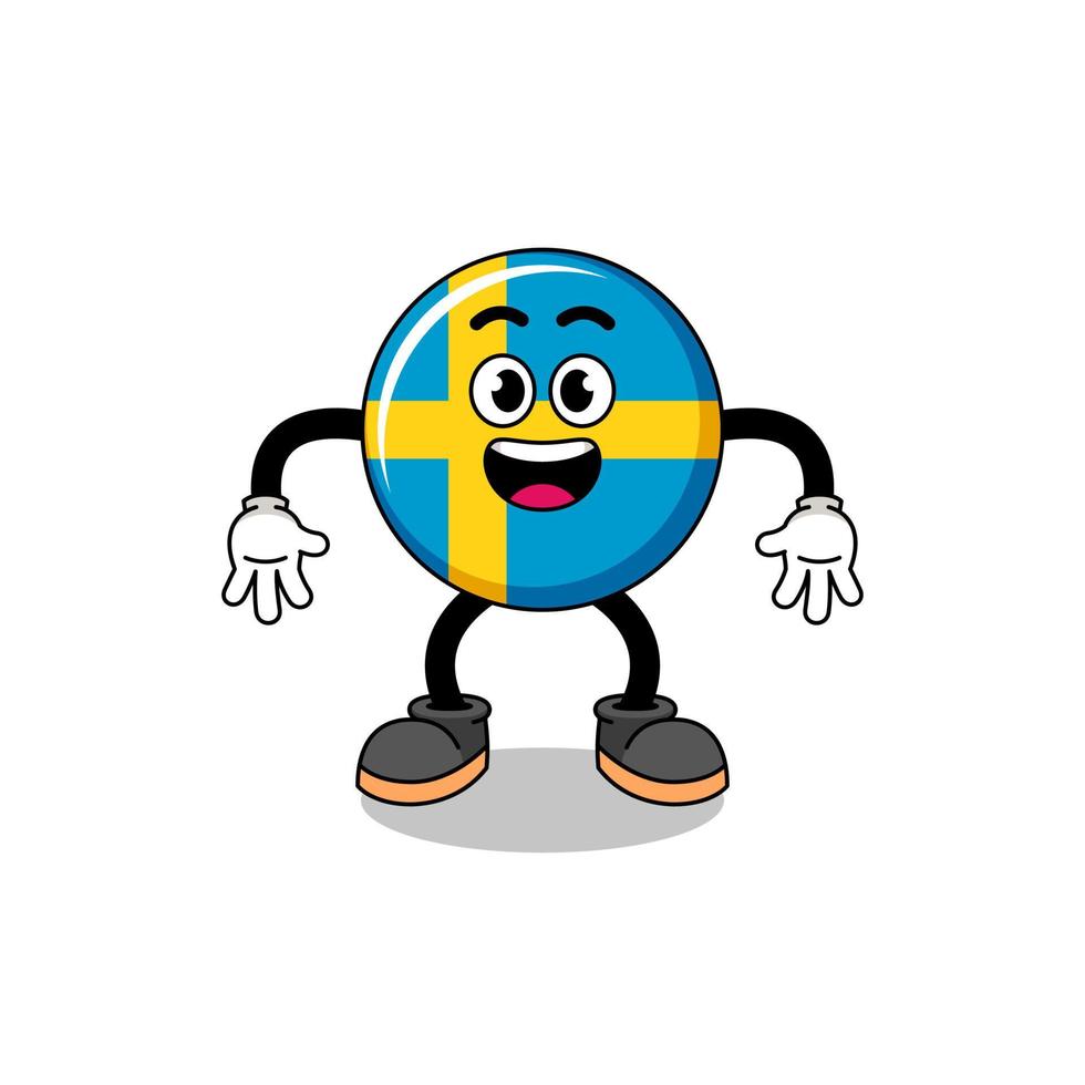 sweden flag cartoon with surprised gesture vector