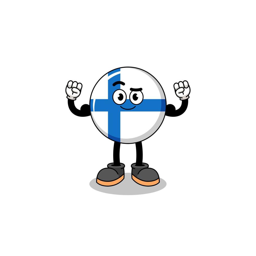 Mascot cartoon of finland posing with muscle vector