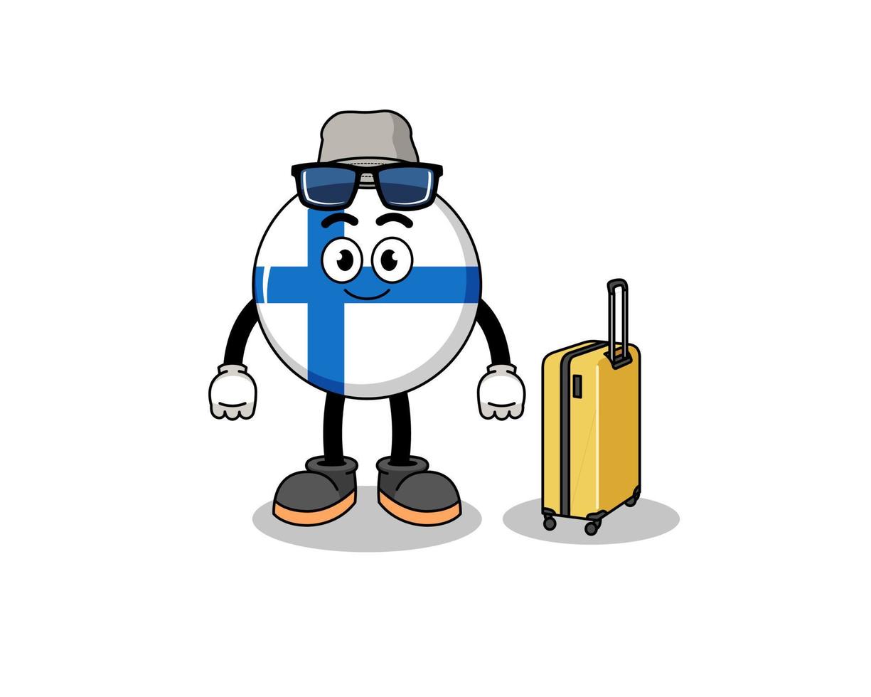 finland mascot doing vacation vector