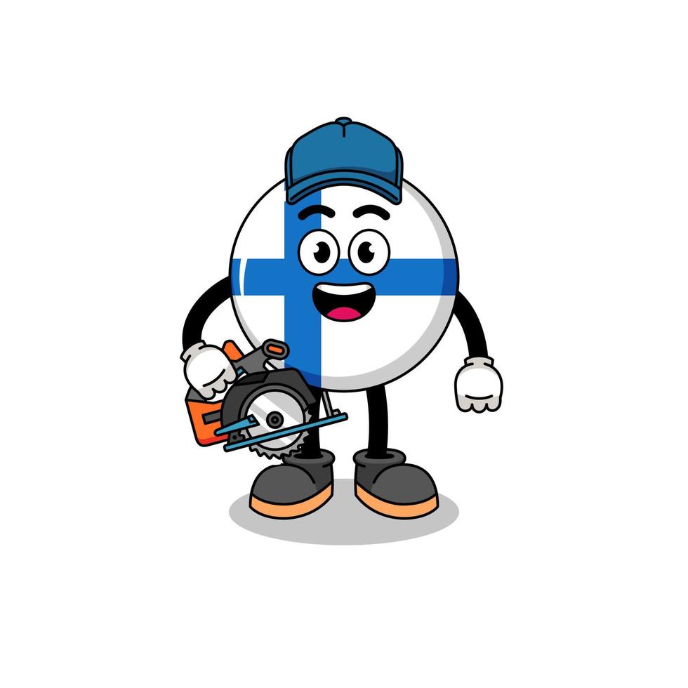 Cartoon Illustration of finland as a woodworker vector